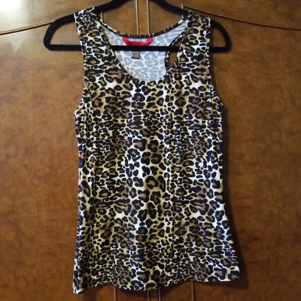 Cheetah print racer back tank